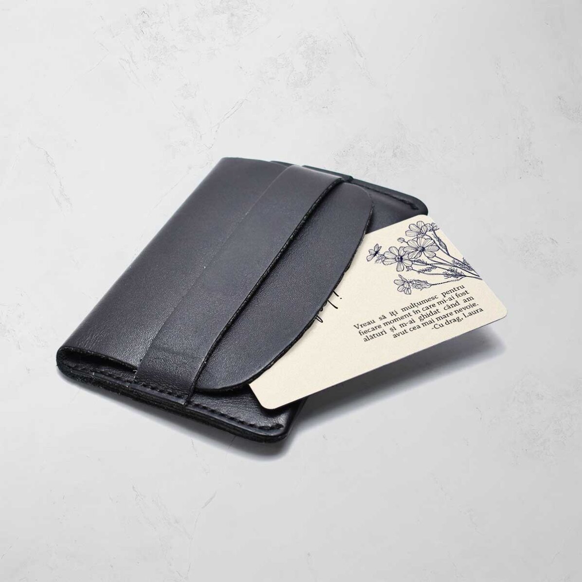 Card aluminiu personalizat față-verso cu o poza și text - Mesaj de apreciere