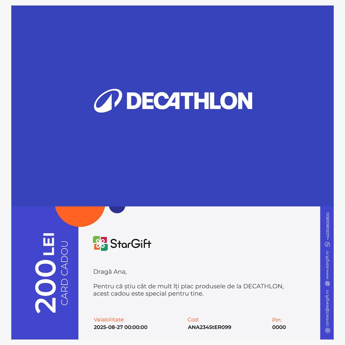 Card cadou DECATHLON