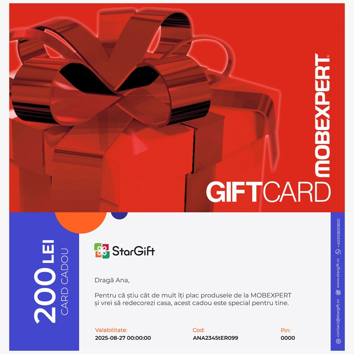 Card cadou MOBEXPERT