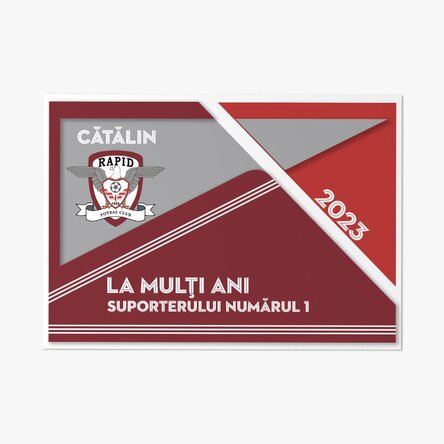 Card FC Rapid personalizat cu nume și mesaj