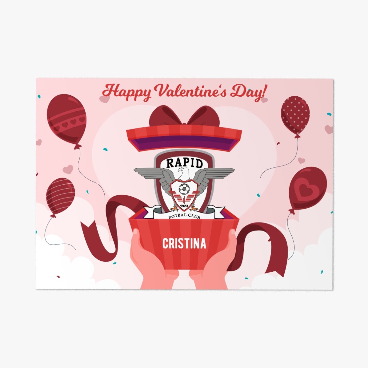 Card FC Rapid personalizat cu text - Cadou