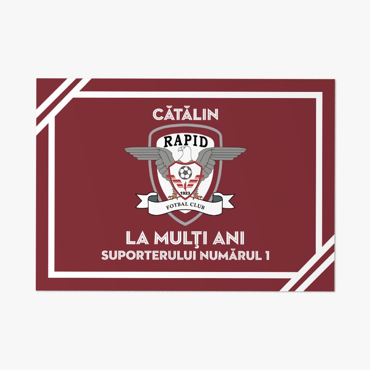 Card FC Rapid personalizat cu text