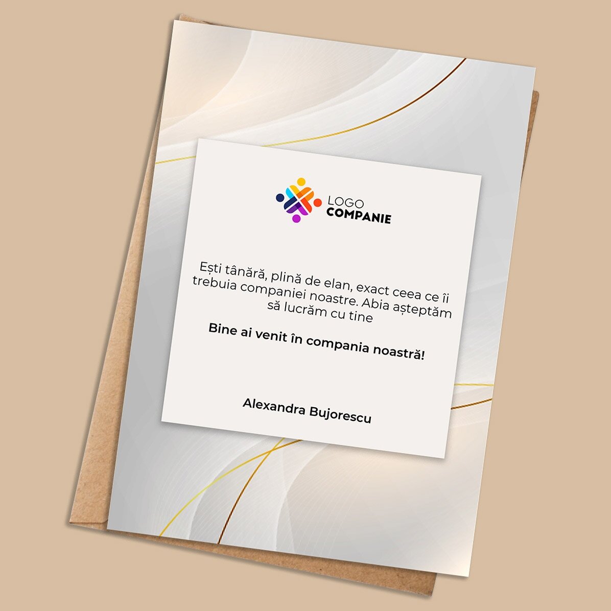 Card personalizat cu logo și text - Welcome