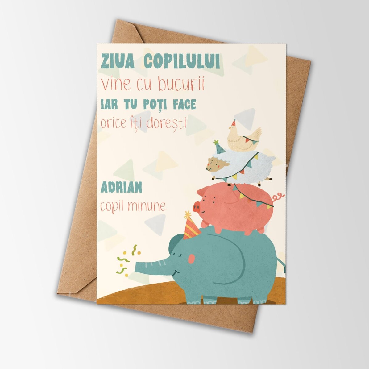 Card personalizat cu mesaj - Animal Party