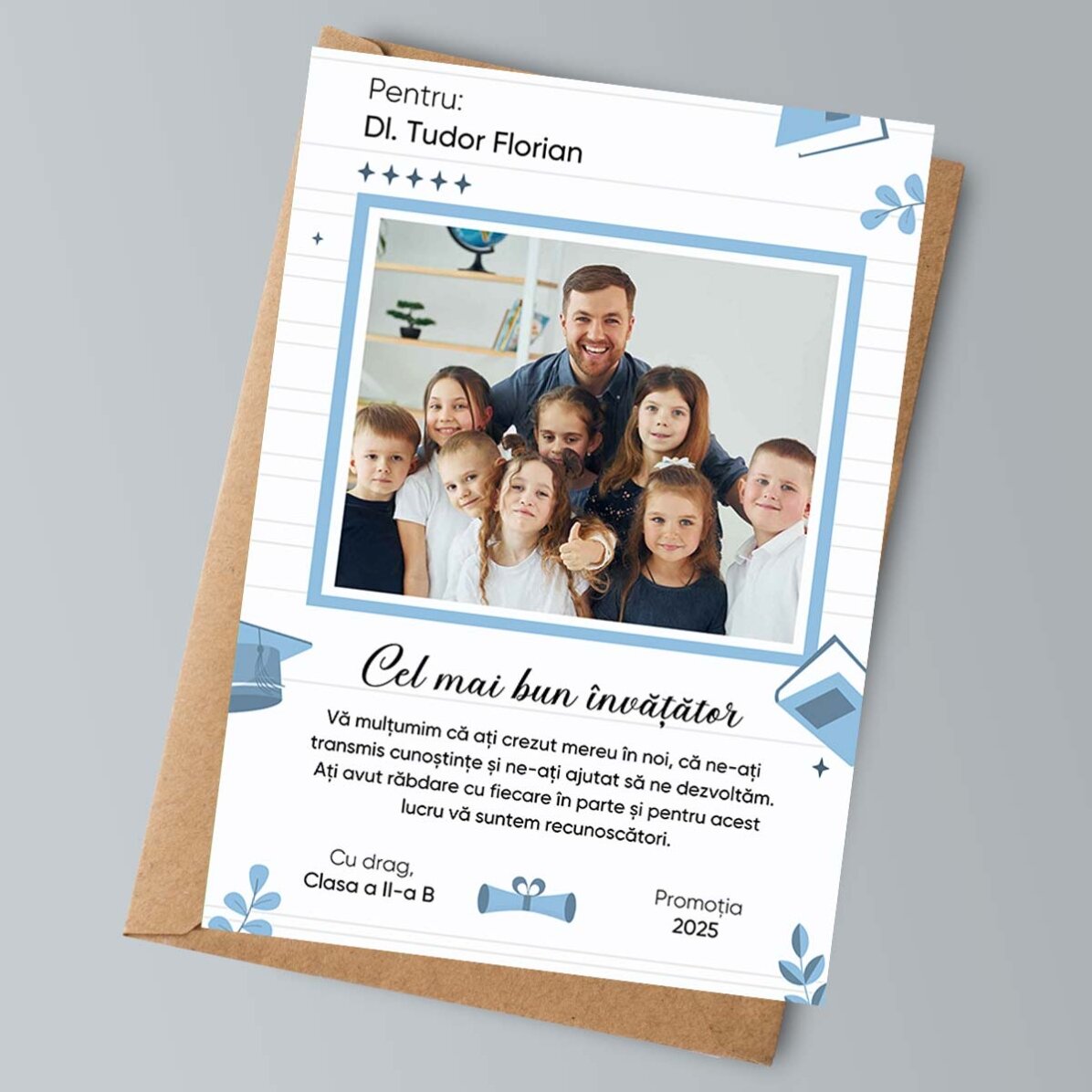 Card personalizat cu mesaj - Sfârșit de an școlar