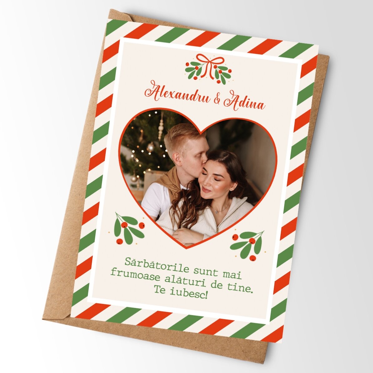 Card personalizat cu poză și mesaj - Crăciun
