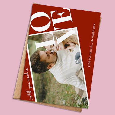 Card personalizat cu poză și text - All you need is love