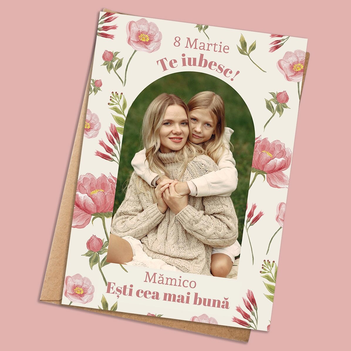 Card personalizat cu poză și text - Watercolor flowers