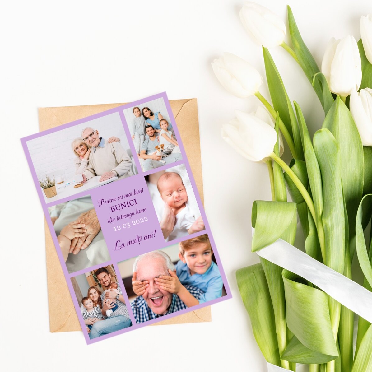 Card personalizat cu poze și mesaj - Cu drag