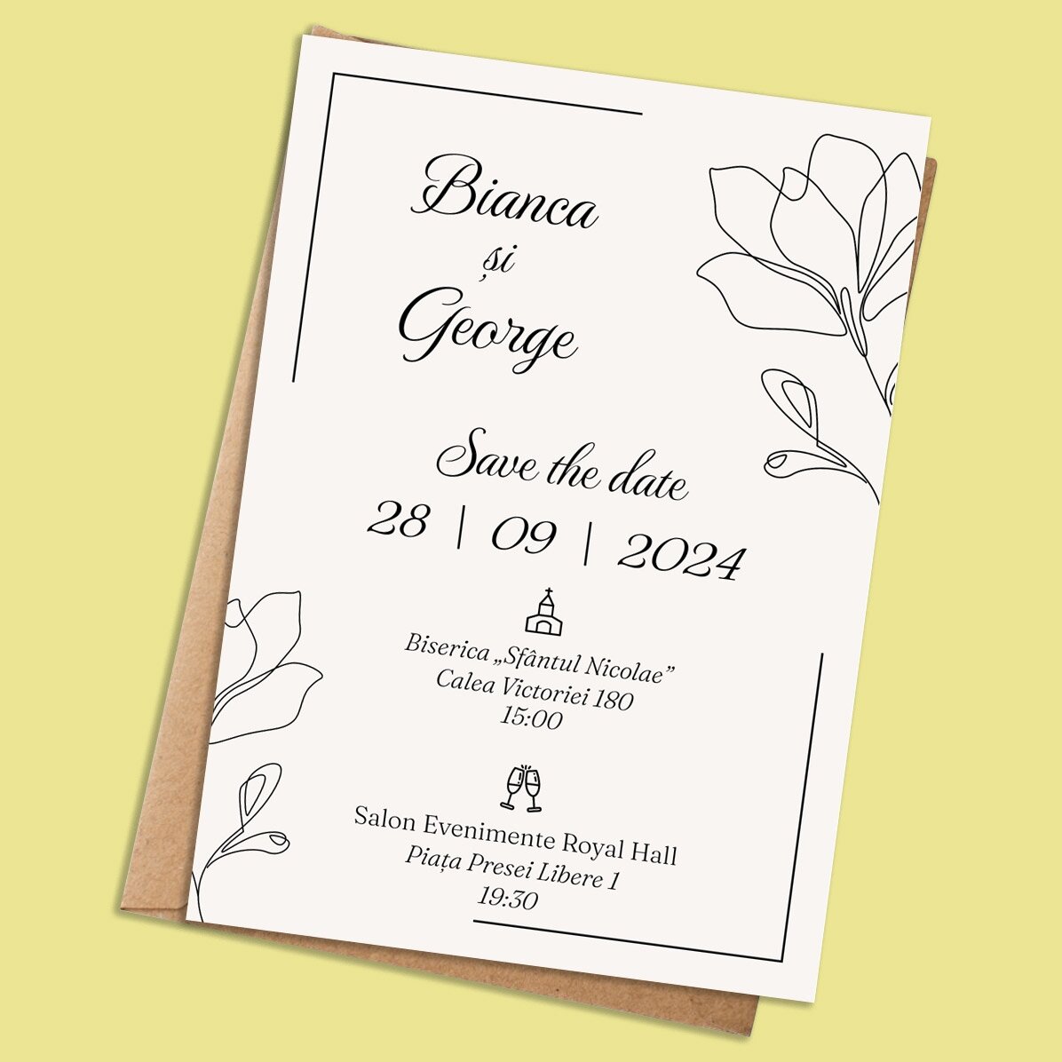 Card personalizat cu text - Invitație nuntă