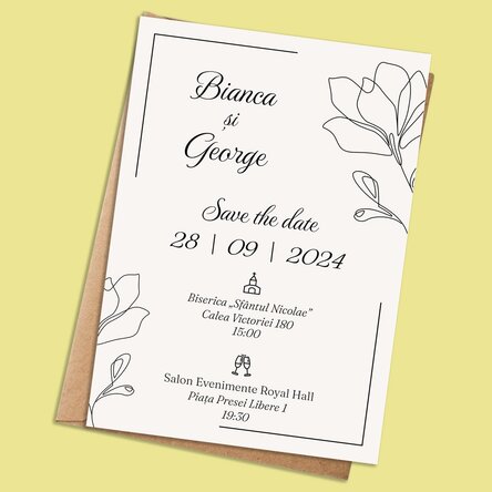 Card personalizat cu text - Invitație nuntă