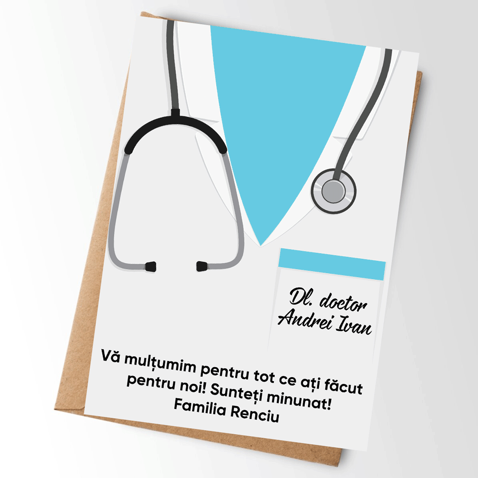 Card personalizat cu text - Pentru doctori