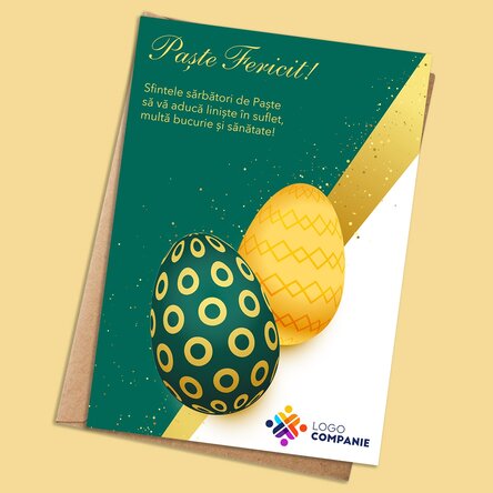Card personalizat cu text și logo - Paște