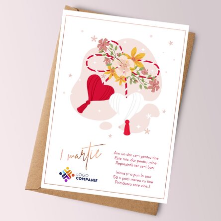 Card personalizat cu text și logo - Primăvară frumoasă