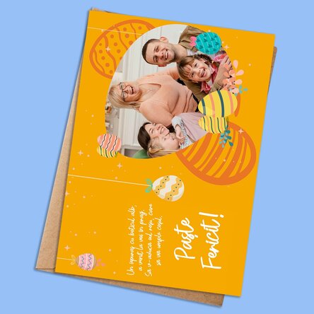 Персонализирана картичка с текст и снимка - Великденско яйце
