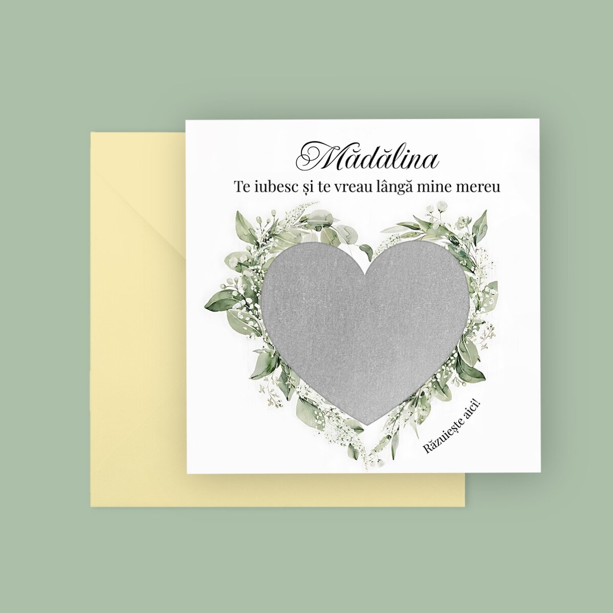 Card răzuibil personalizat cu mesaj - Cerere în căsătorie