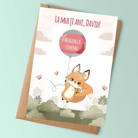 Card răzuibil personalizat cu mesaj pentru copii - Zi de naștere