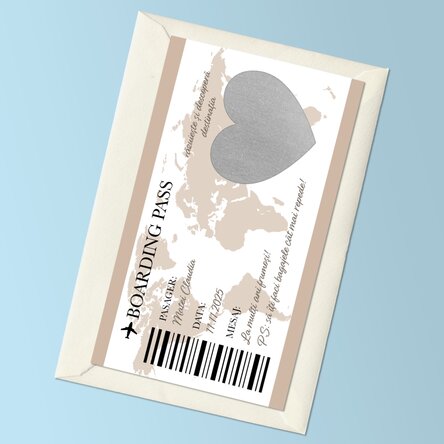 Card răzuibil personalizat cu text - Boarding pass