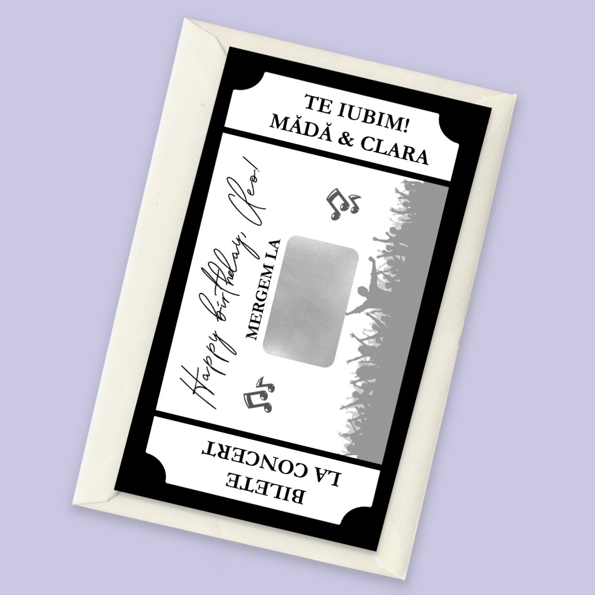 Card răzuibil personalizat cu text - Concert