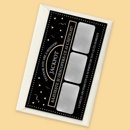 Card răzuibil personalizat cu text - Jackpot