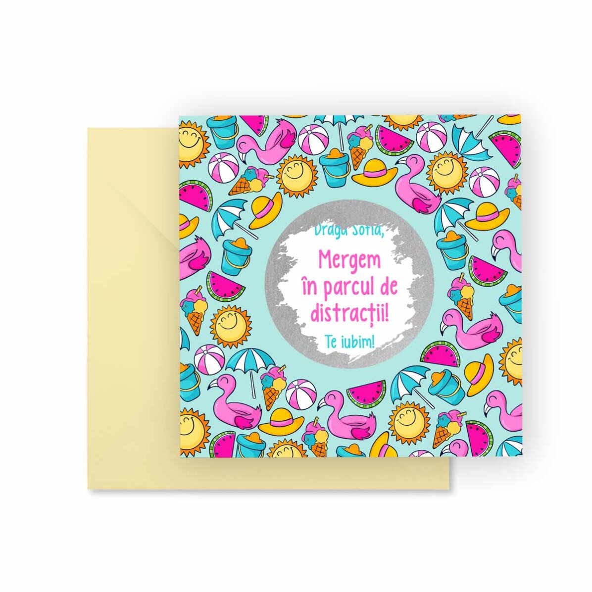 Card răzuibil personalizat cu text - Vacanța