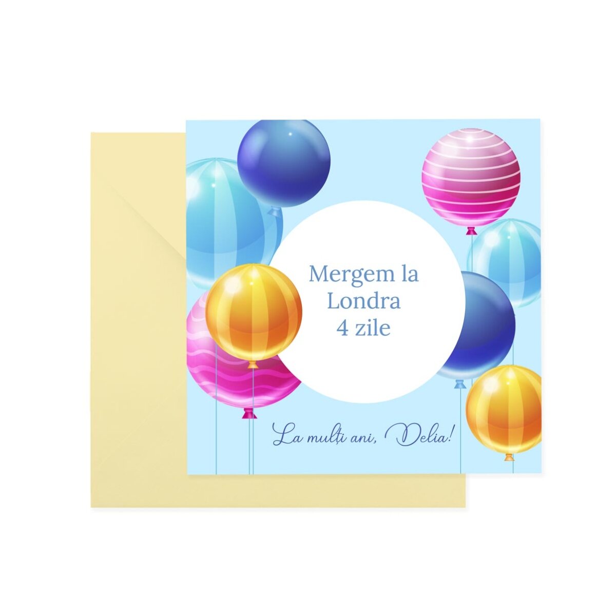 Card răzuibil personalizat cu text - Zi de naștere