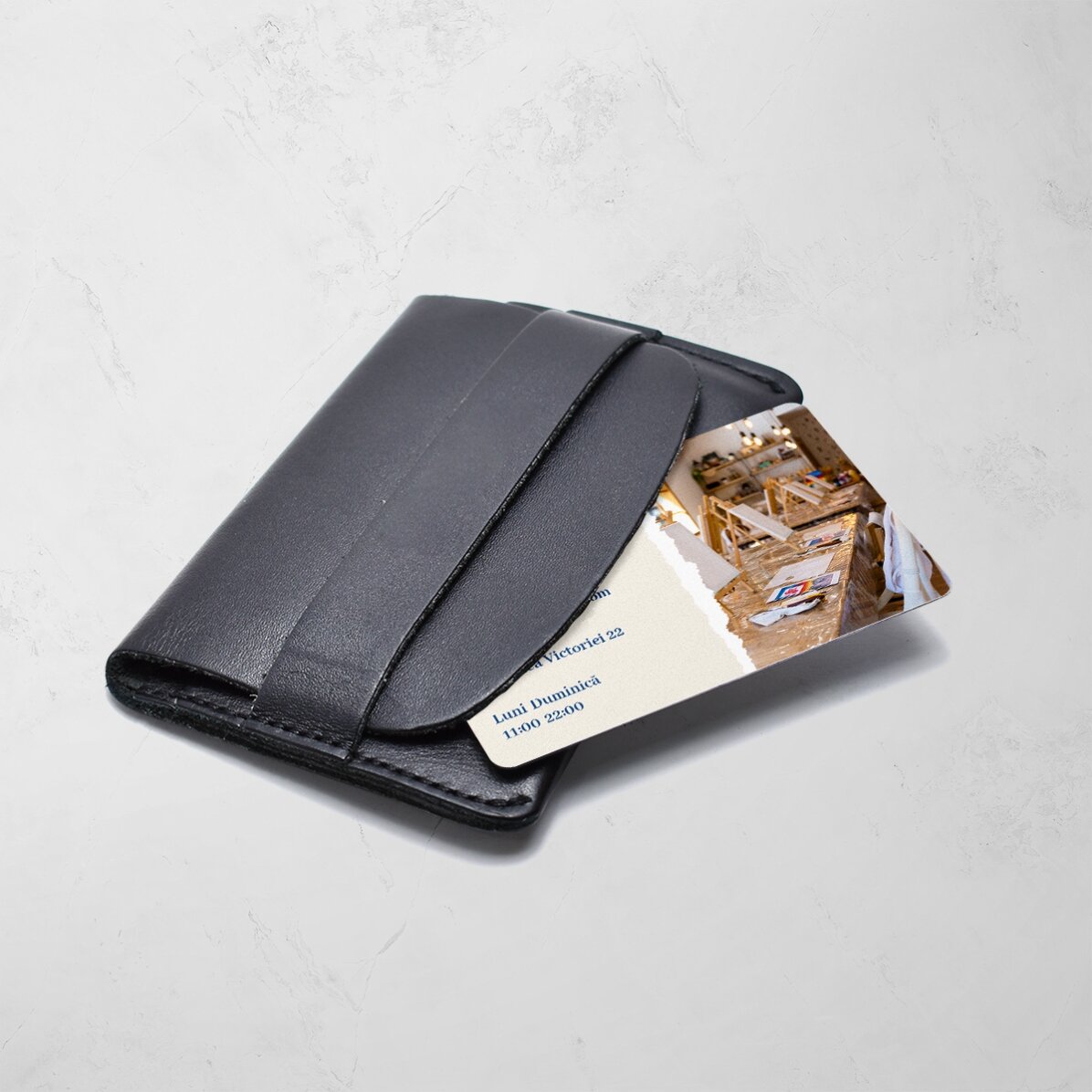 Carte de vizită aluminiu personalizată față-verso cu cod QR și 3 poze