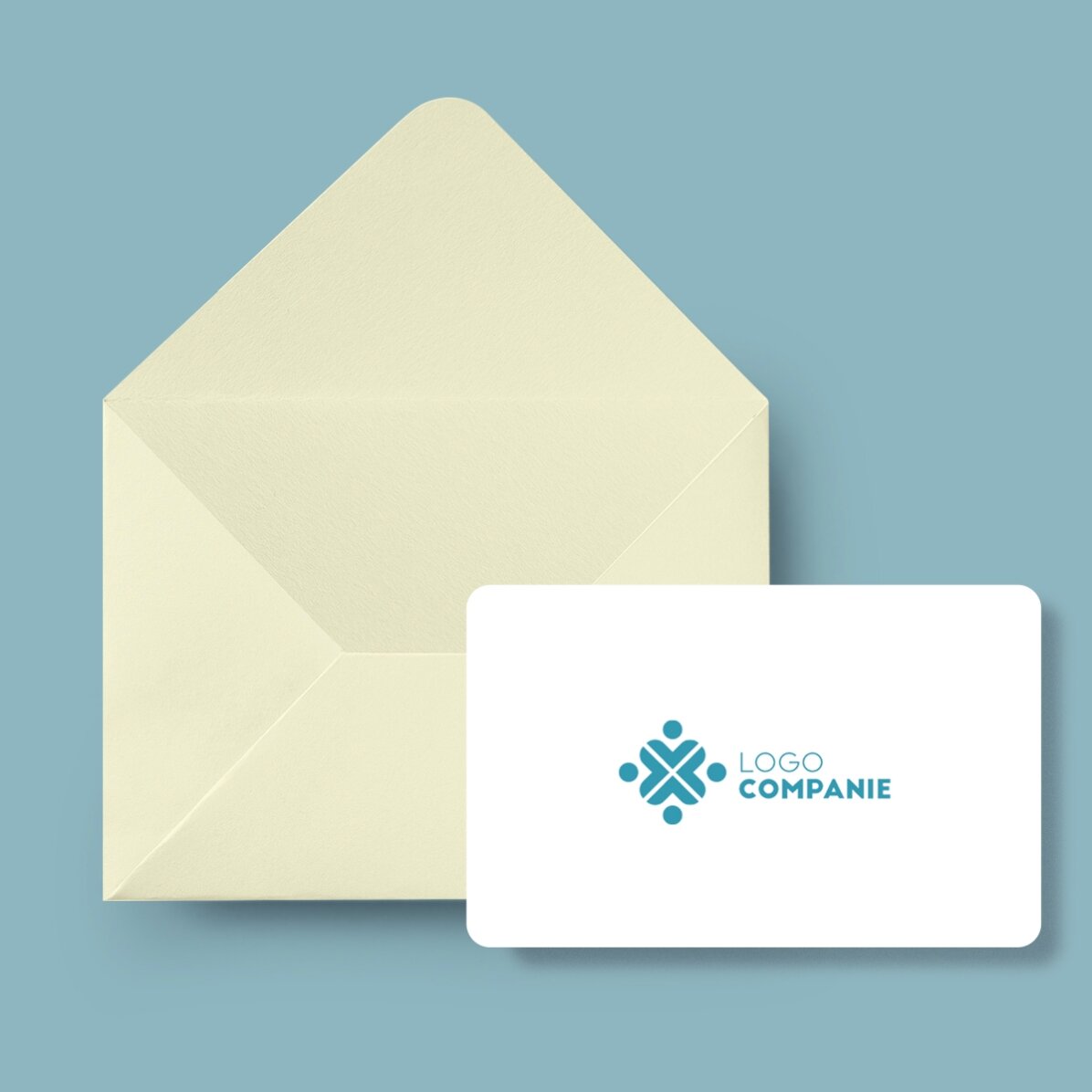 Carte de vizită aluminiu personalizată față-verso cu cod QR și logo - Date de contact