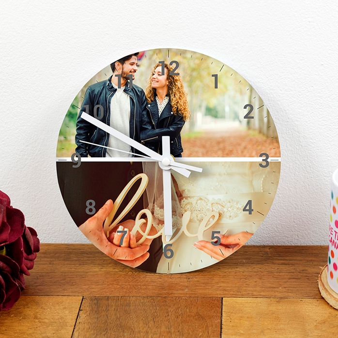 Ceas personalizat cu 2 poze și cifre