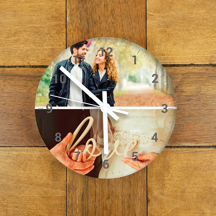 Ceas personalizat cu 2 poze și cifre