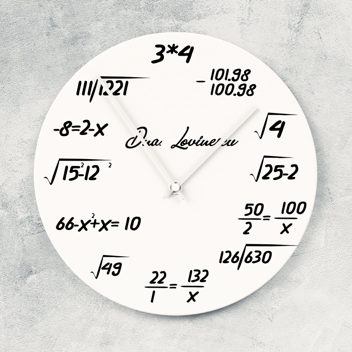 Ceas personalizat cu nume - Matematică