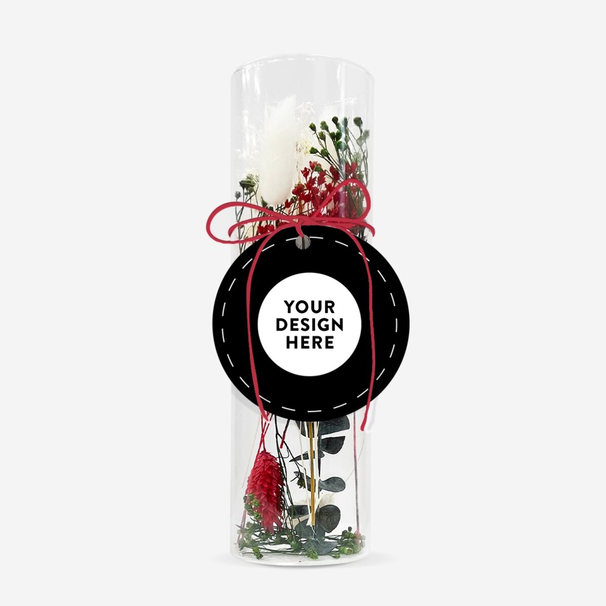 Ornament din sticlă cu flori prezervate personalizat cu grafica ta