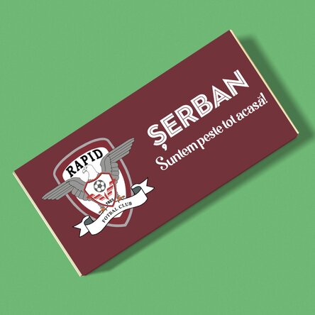 Ciocolată FC Rapid personalizată cu nume și text