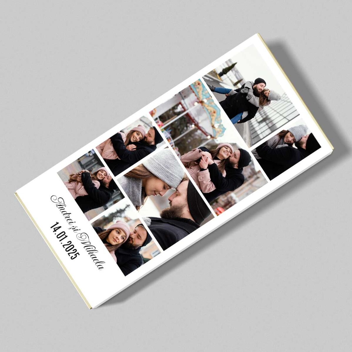 Ciocolată personalizată cu 10 poze și mesaj 