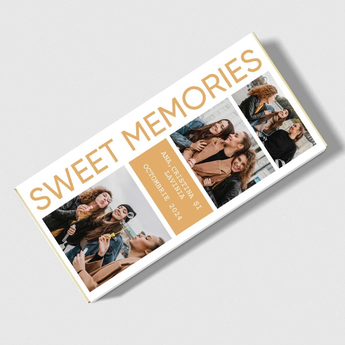Ciocolată personalizată cu 5 poze și mesaj - Sweet Memories