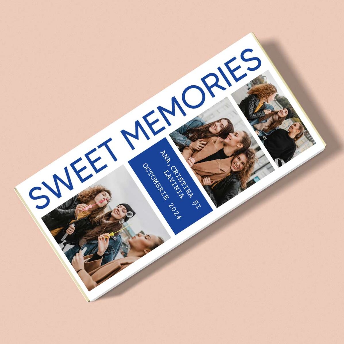 Ciocolată personalizată cu 5 poze și mesaj - Sweet Memories