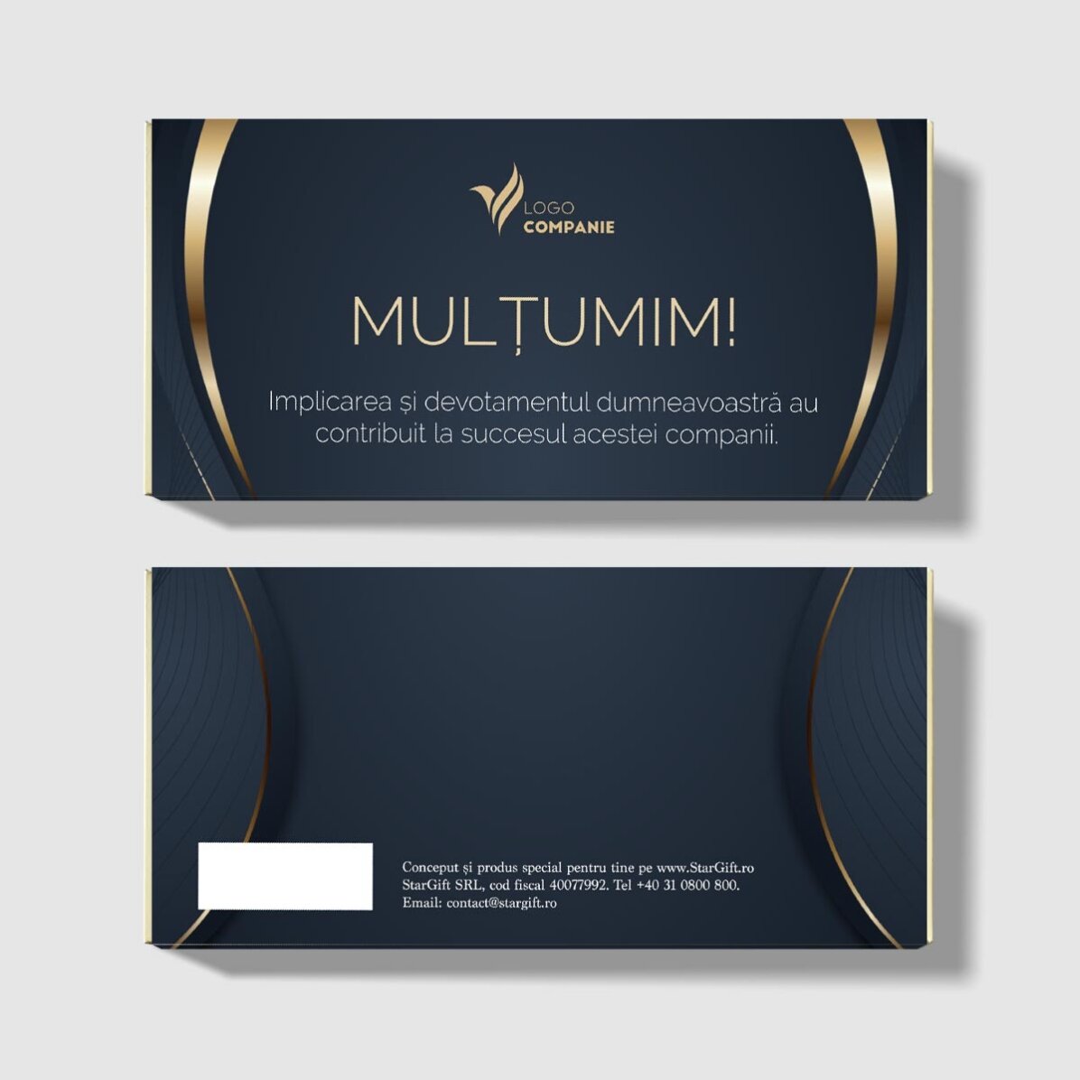 Ciocolată personalizată cu logo și text - Felicitări