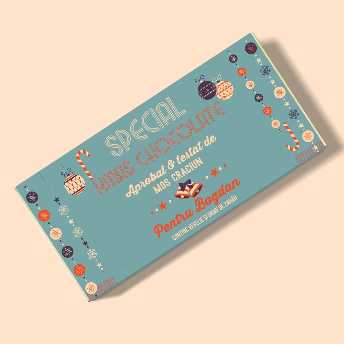 Ciocolată personalizată cu mesaj - Aprobată de Moș Crăciun