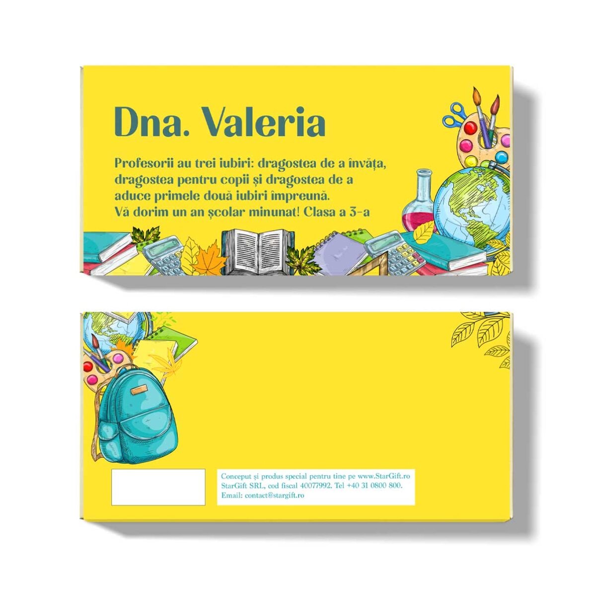 Ciocolată personalizată cu mesaj - Back to school