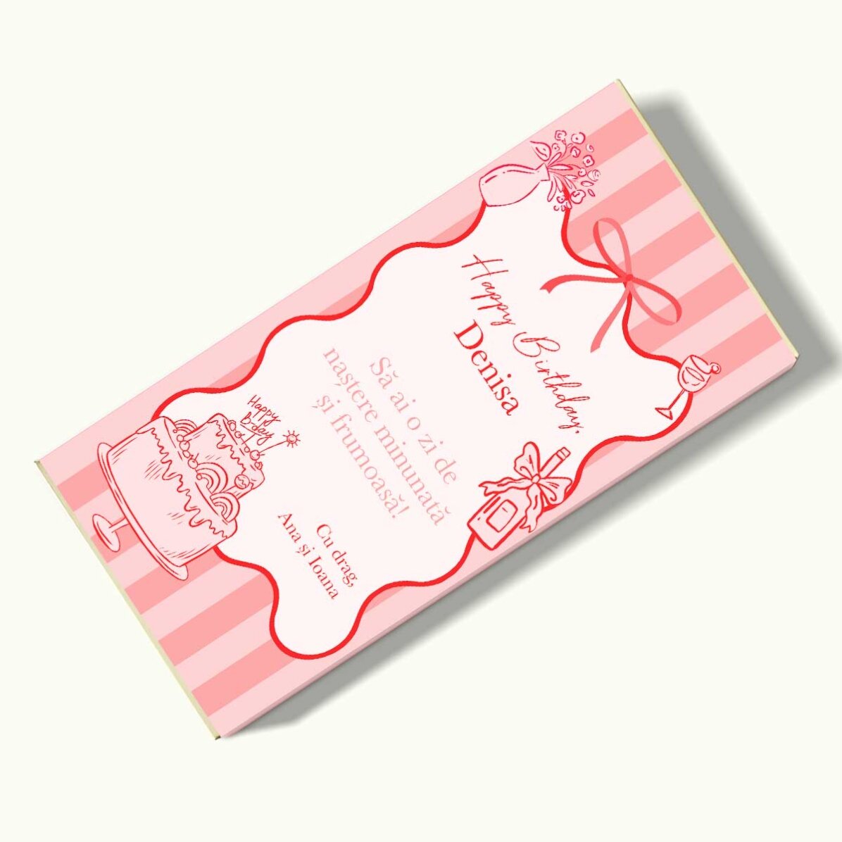 Ciocolată personalizată cu mesaj - Happy Birthday!