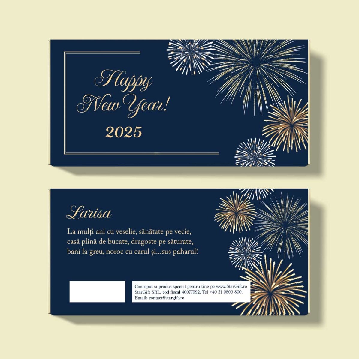 Ciocolată personalizată cu mesaj  -  Happy New Year!