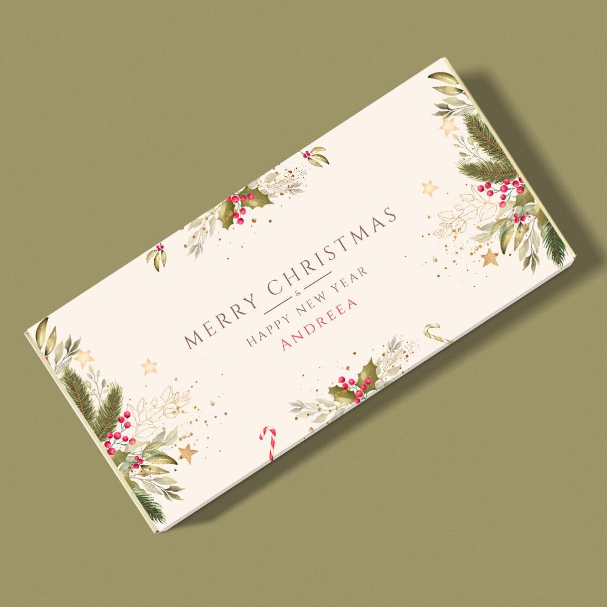 Ciocolată personalizată cu mesaj  - Merry Christmas!