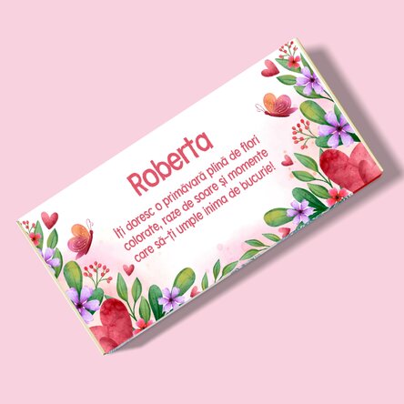 Ciocolată personalizată cu mesaj - Spring 
