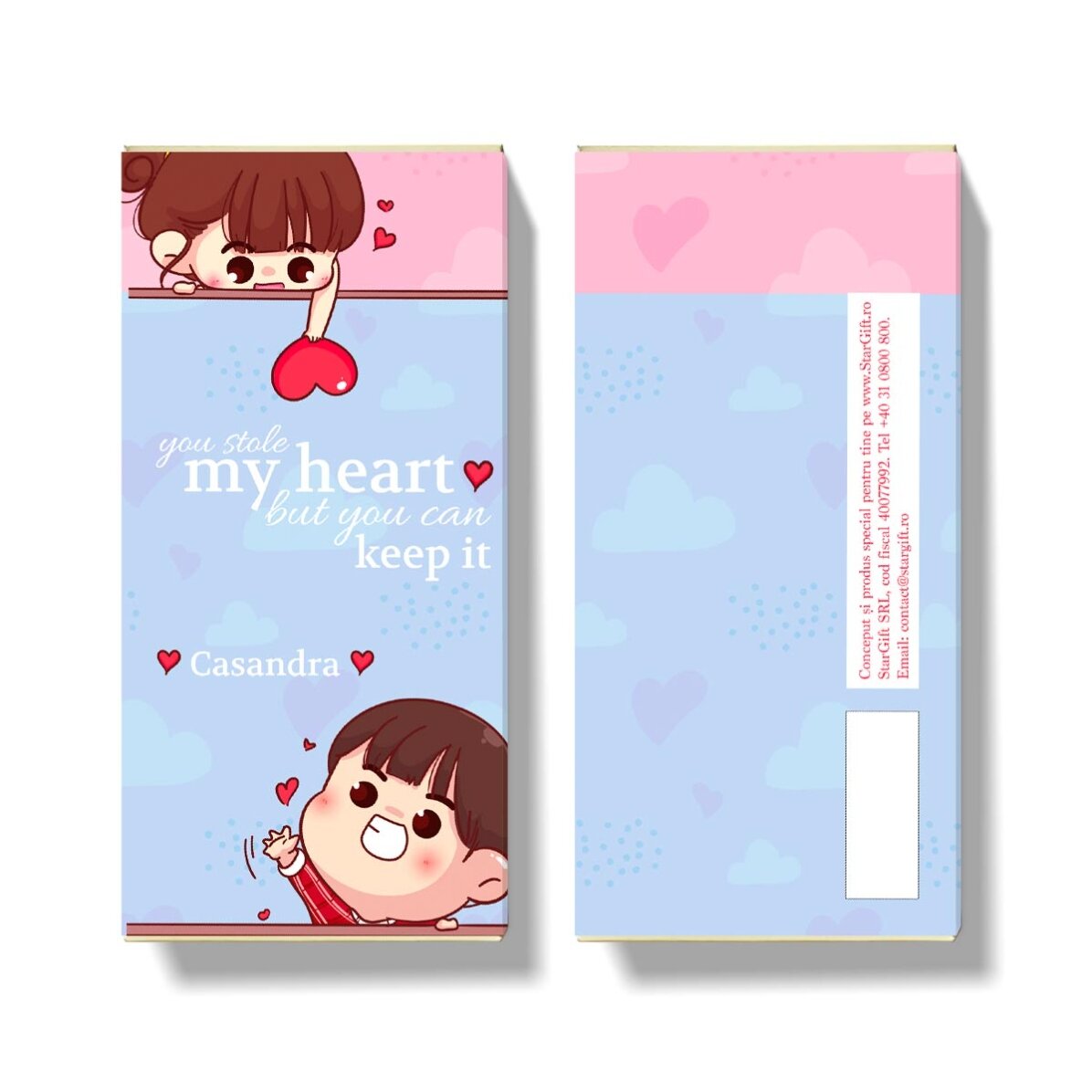 Ciocolată personalizată cu mesaj - You stole my heart