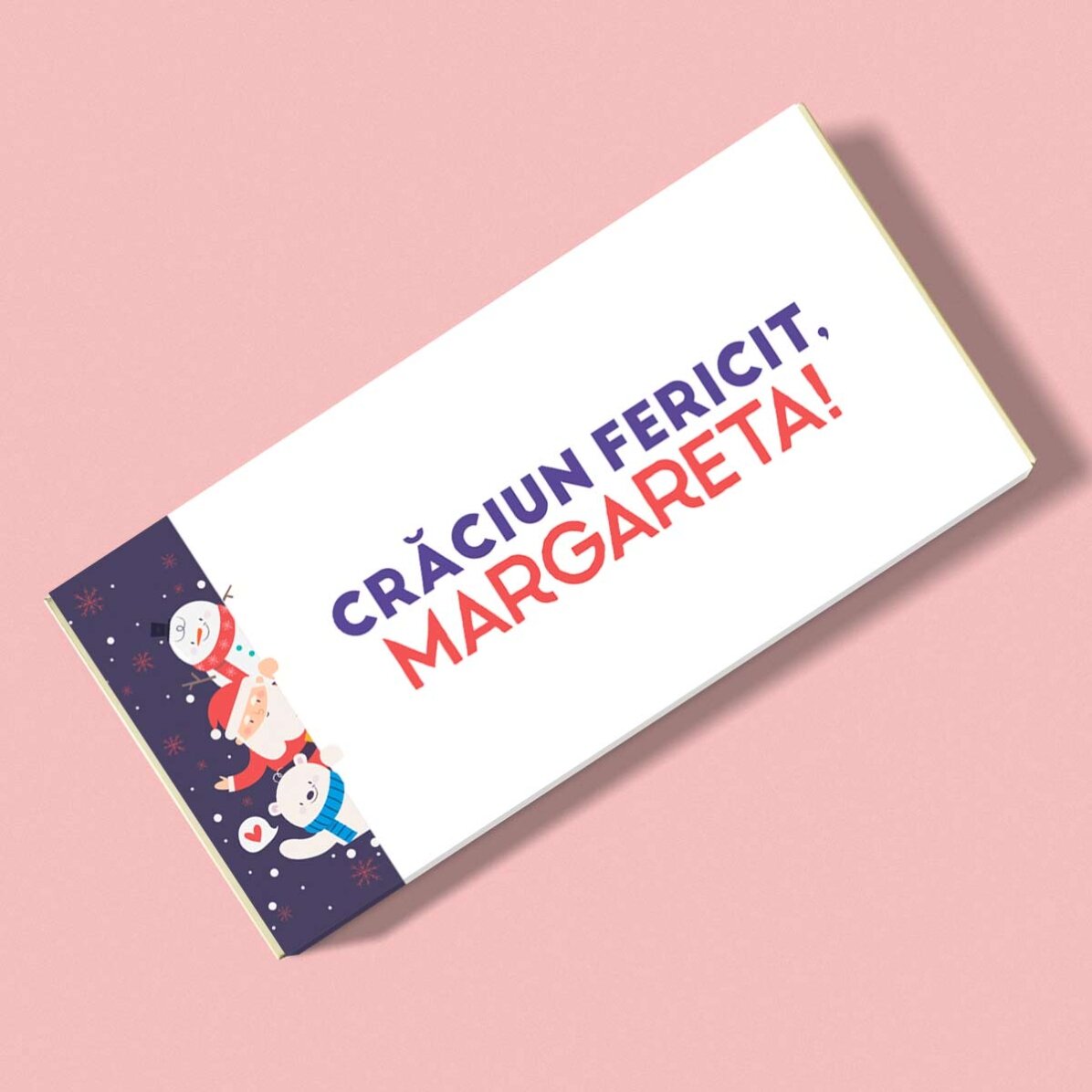 Ciocolată personalizată cu nume și mesaj - Christmas friends