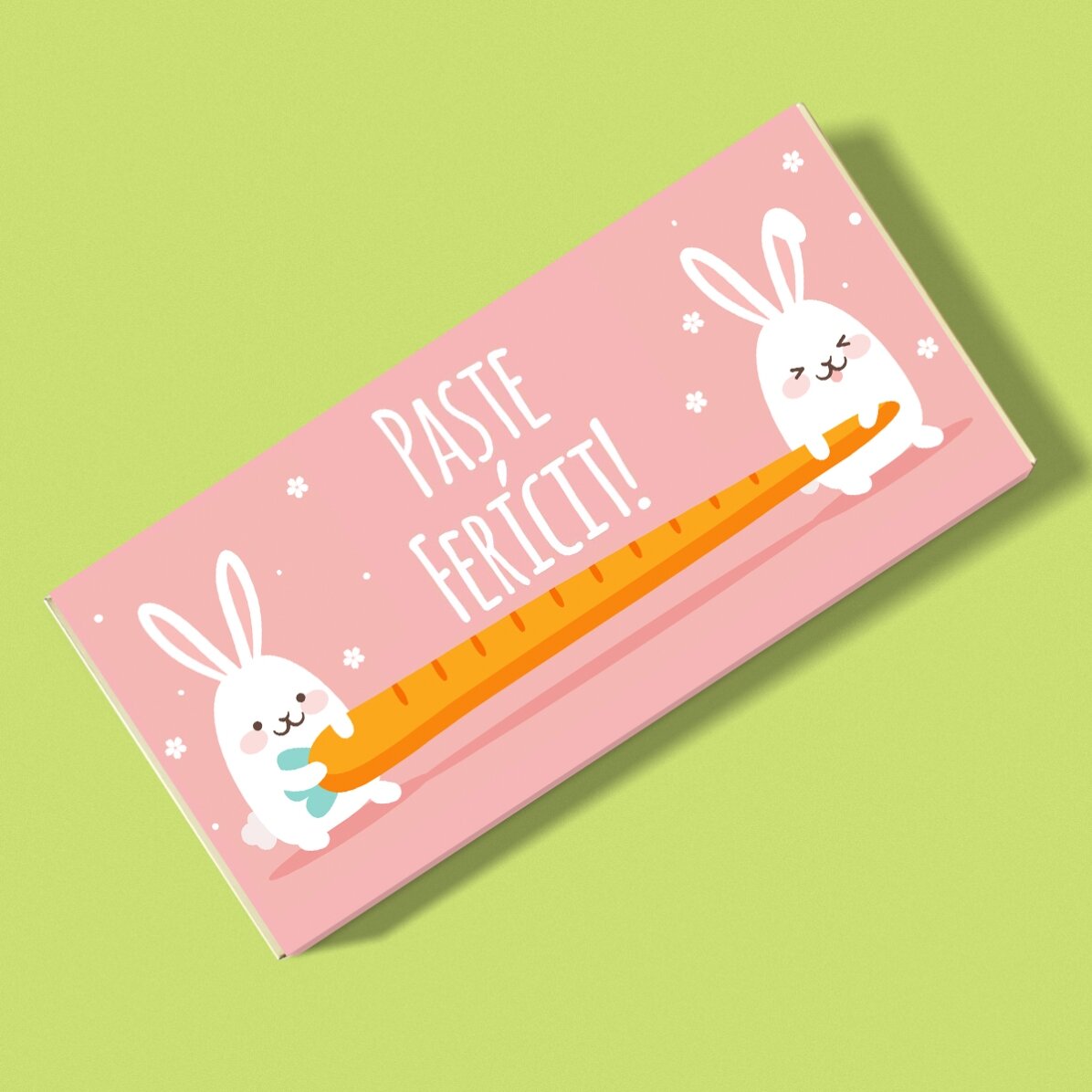 Ciocolată personalizată cu nume și mesaj - Iepurași