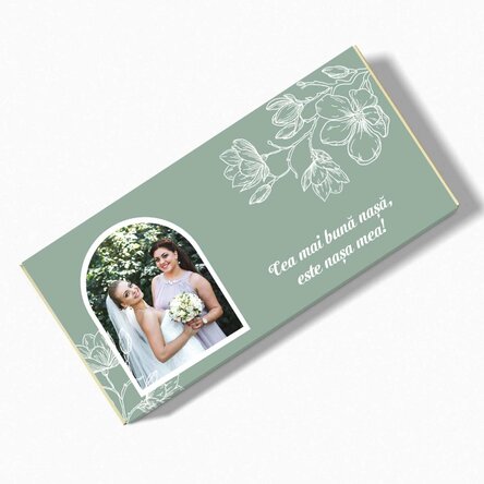 Ciocolată personalizată cu o poză și mesaj - Flowers