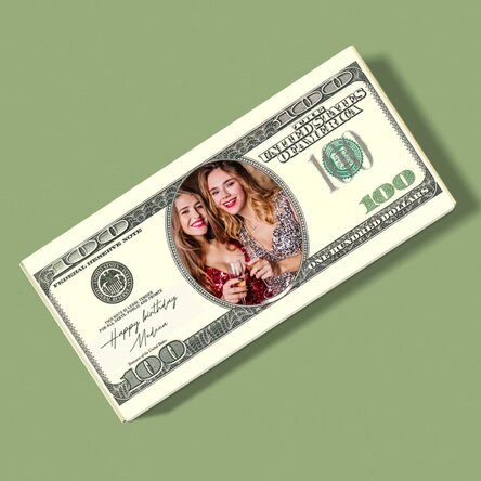 Ciocolată personalizată cu poză și mesaj - Dolari