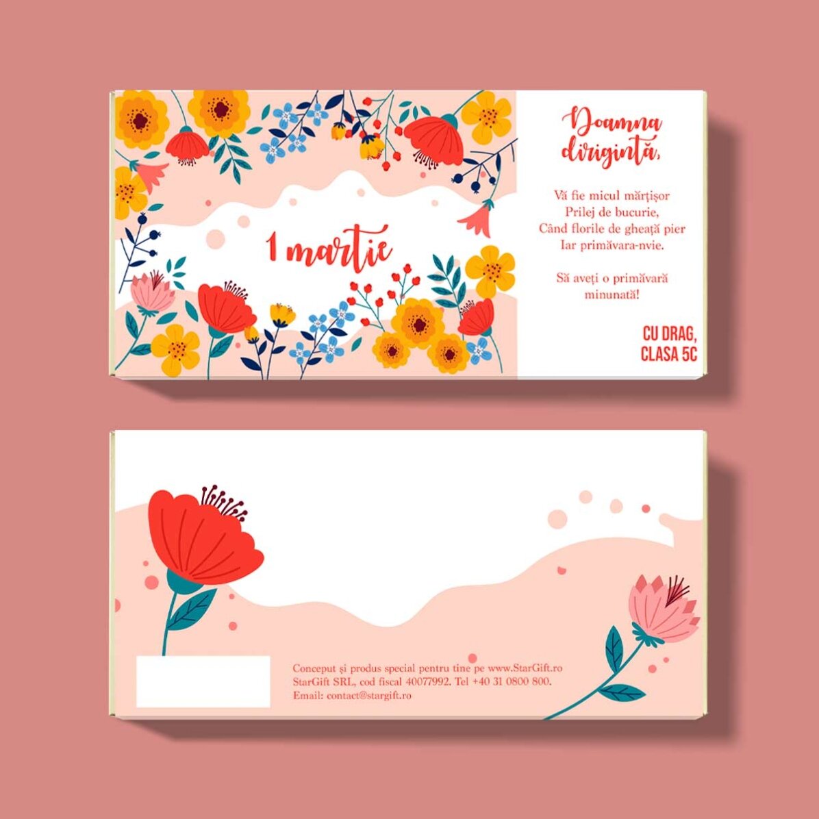 Ciocolată personalizată cu text - 1 Martie