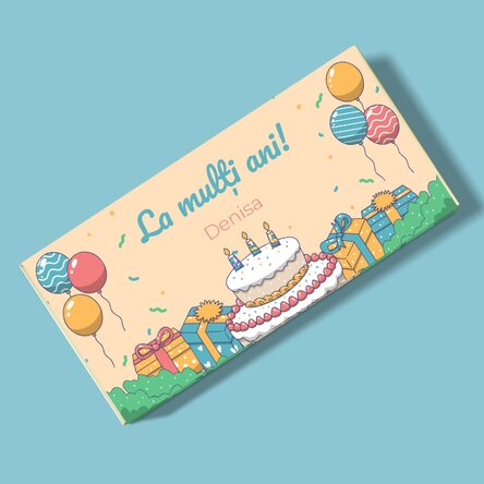 Ciocolată personalizată cu text -  Birthday Party